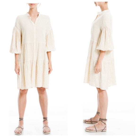 Max Studio bubble sleeve tiered dress - Picture 2 of 12